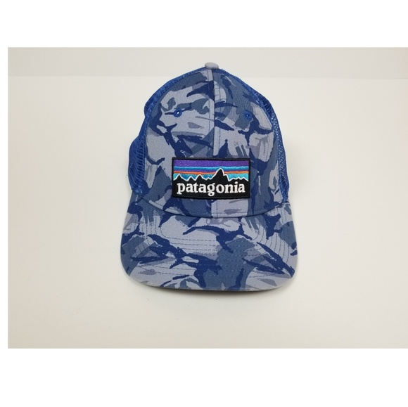 blue camo patagonia hat